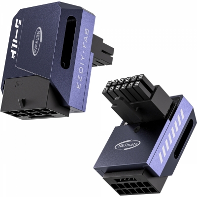 강원전자 넷메이트 600W 12V-2x6 변환 어댑터 (알루미늄 퍼플/RVS 90도) [EZDIY-FAB] NM-DPI18942