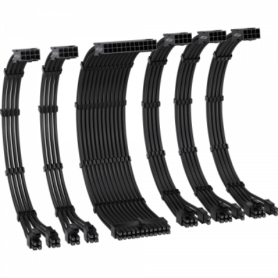 강원전자 넷메이트 PSU 연장 16AWG 슬리빙 케이블 세트 (블랙 6종) [EZDIY-FAB] NM-DPI2282