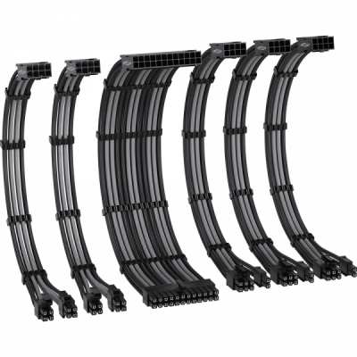 강원전자 넷메이트 PSU 연장 16AWG 슬리빙 케이블 세트 (블랙/그레이 6종) [EZDIY-FAB] NM-DPI2284