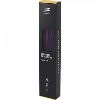 강원전자 넷메이트 PSU 연장 16AWG 슬리빙 케이블 세트 (블랙/퍼플 6종) [EZDIY-FAB] NM-DPI2285