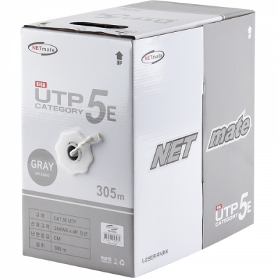 강원전자 넷메이트 CAT.5E UTP 케이블 305m (단선/그레이) NM-L305G