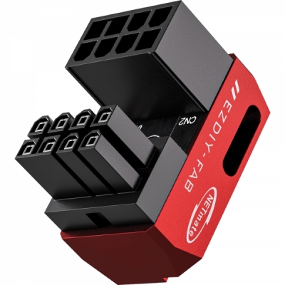 강원전자 넷메이트 PCI-E 8핀 변환 어댑터 (레드/STD 180도/단품) [EZDIY-FAB] NM-DPI22616