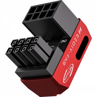 강원전자 넷메이트 PCI-E 8핀 변환 어댑터 (레드/RVS 180도/단품) [EZDIY-FAB] NM-DPI22617