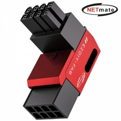 강원전자 넷메이트 PCI-E 8핀 변환 어댑터 (레드/STD 90도/단품) [EZDIY-FAB] NM-DPI22618