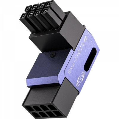 강원전자 넷메이트 PCI-E 8핀 변환 어댑터 (퍼플/RVS 90도/단품) [EZDIY-FAB] NM-DPI22623