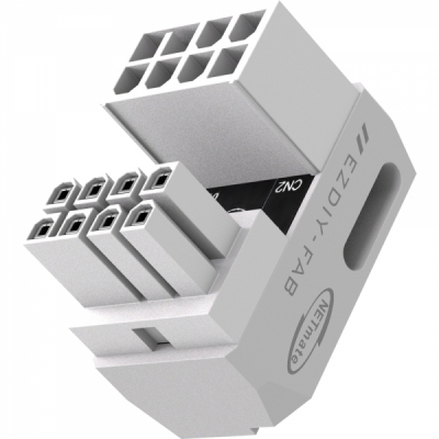 강원전자 넷메이트 PCI-E 8핀 변환 어댑터 (화이트/STD 180도/단품) [EZDIY-FAB] NM-DPI2264