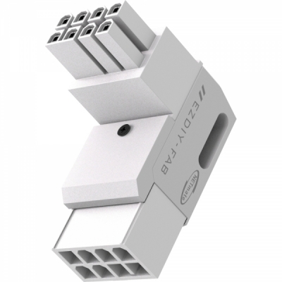 강원전자 넷메이트 PCI-E 8핀 변환 어댑터 (화이트/STD 90도/단품) [EZDIY-FAB] NM-DPI2266