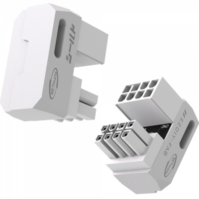 강원전자 넷메이트 PCI-E 8핀 변환 어댑터 (화이트/RVS 180도/2PACK) [EZDIY-FAB] NM-DPI22613