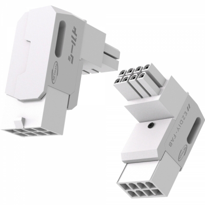 강원전자 넷메이트 PCI-E 8핀 변환 어댑터 (화이트/STD 90도/2PACK) [EZDIY-FAB] NM-DPI22614