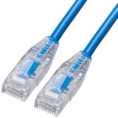 강원전자 산와서플라이 CAT.6A UTP Slim 랜 케이블 0.5m (블루) KB-SL6AYS-005BL