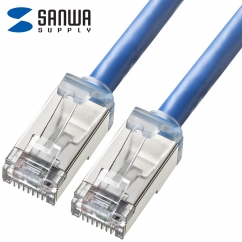 강원전자 산와서플라이 CAT.6A STP 랜 케이블 3m (블루) KB-T6ASB-03BL