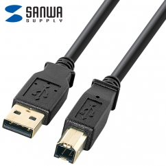 강원전자 산와서플라이 USB2.0 AM-BM 케이블 1m (블랙) KU20-1BKHK2