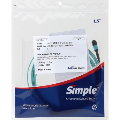 LS전선 OM4 12C MPO 광점퍼코드 5m LS-MTC-FF-M4-12ZB-005
