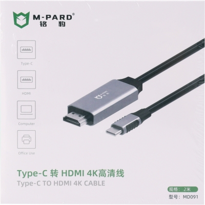 강원전자 엠파드 USB Type C to 4K HDMI 컨버터 2m MP-MD091