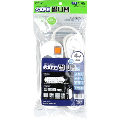 강원전자 넷메이트 SAFE 멀티탭 4구 개별 접지 3m NM-430SFS