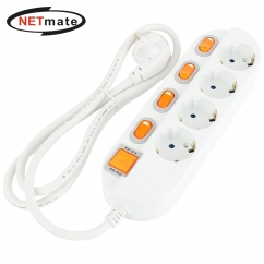 강원전자 넷메이트 SAFE 멀티탭 4구 개별 접지 5m NM-450SFS
