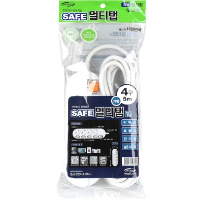 강원전자 넷메이트 SAFE 멀티탭 4구 개별 접지 5m NM-450SFS