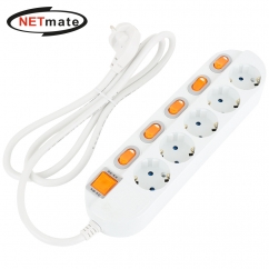 강원전자 넷메이트 SAFE 멀티탭 5구 개별 접지 1.5m NM-515SFS