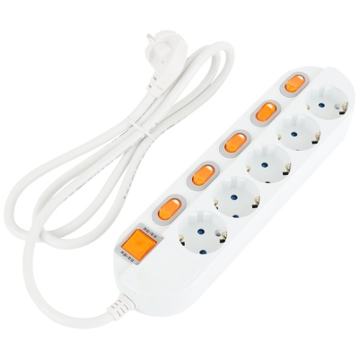 강원전자 넷메이트 SAFE 멀티탭 5구 개별 접지 1.5m NM-515SFS