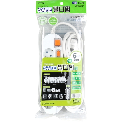 강원전자 넷메이트 SAFE 멀티탭 5구 개별 접지 3m NM-530SFS