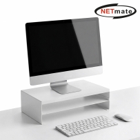 강원전자 넷메이트 다용도 2단 메탈 받침대, 400x260x125mm 화이트 NM-AM400WF