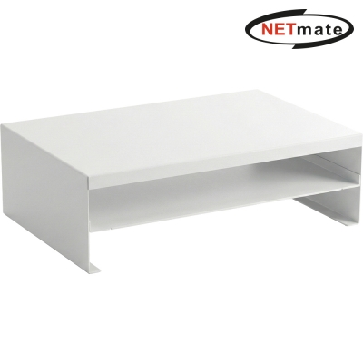 강원전자 넷메이트 다용도 2단 메탈 받침대, 400x260x125mm 화이트 NM-AM400WF