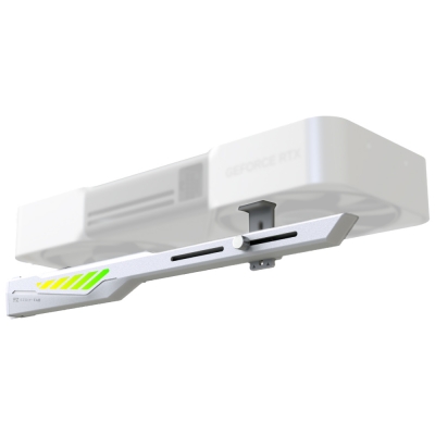 강원전자 넷메이트 ARGB 알루미늄 그래픽카드 지지대, 화이트 [EZDIY-FAB] NM-DPI2641