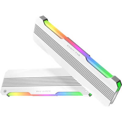 강원전자 넷메이트 ARGB 알루미늄 메모리 방열판, 화이트 2개 세트 [EZDIY-FAB] NM-DPI2683