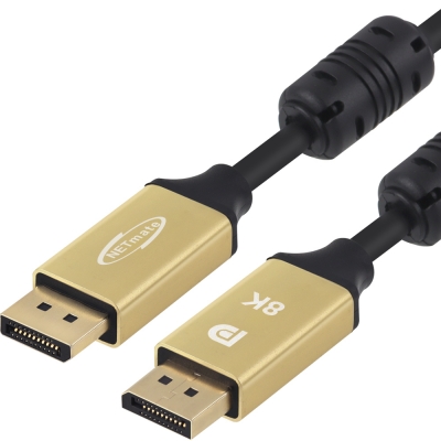 강원전자 넷메이트 VESA 공식 인증 DisplayPort 2.1 DP54 Gold Metal 케이블 2m NM-DPM02G