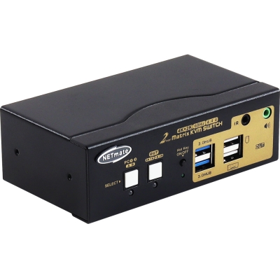 강원전자 넷메이트 듀얼 4K 60Hz HDMI 매트릭스 KVM 2:1 스위치(USB) NM-HKT4602D