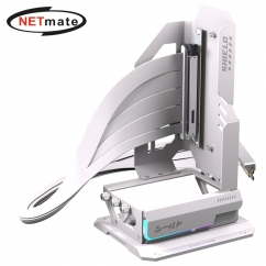 강원전자 넷메이트 PCI-E 5.0 라이저 케이블 600mm ARGB 지지대 키트, 화이트 [EZDIY-FAB] NM-HPI3453
