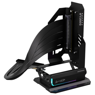 강원전자 넷메이트 PCI-E 5.0 라이저 케이블 400mm ARGB 지지대 키트, 블랙 [EZDIY-FAB] NM-HPI345