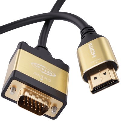 강원전자 넷메이트 HDMI to VGA(RGB) Gold Metal 케이블 3m NM-HVM30