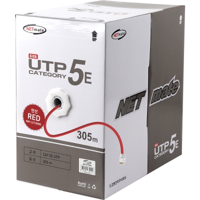 강원전자 넷메이트 CAT.5E UTP 케이블 305m, 연선 레드 NM-L5730RD