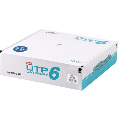 강원전자 넷메이트 CAT.6 UTP 케이블 100m, 단선 블루 NM-L6110BL