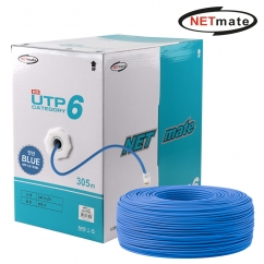 강원전자 넷메이트 CAT.6 UTP 케이블 305m, 단선 블루 NM-L6130BL