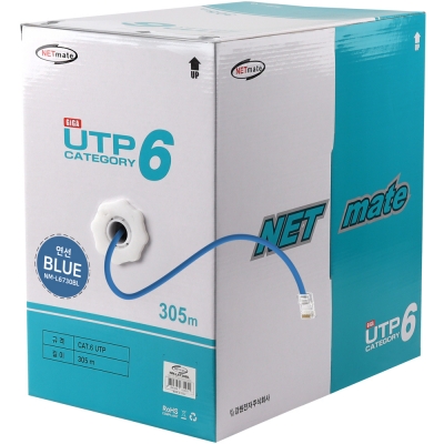 강원전자 넷메이트 CAT.6 UTP 케이블 305m, 연선 블루 NM-L6730BL