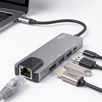 강원전자 넷메이트 USB Type C 5 in 1 멀티 허브 NM-PMH501
