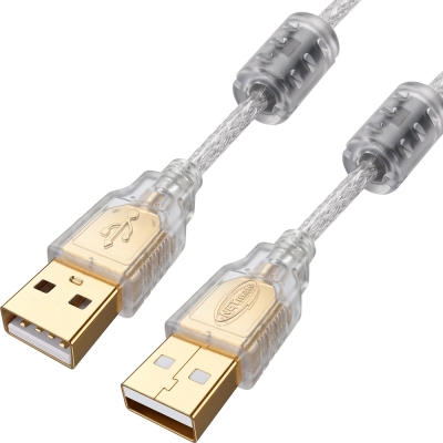 강원전자 넷메이트 프리미엄 USB2.0 AM-AM 투명 케이블 0.5m, 노이즈필터/쉴드 NM-PUA205S