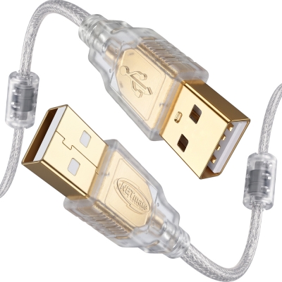 강원전자 넷메이트 프리미엄 USB2.0 AM-AM 투명 케이블 1.5m, 노이즈필터/쉴드 NM-PUA215S