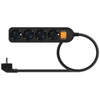 강원전자 넷메이트 SAFE 멀티탭 4구 접지 1.5m (블랙) NM-SB415