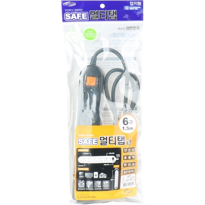 강원전자 넷메이트 SAFE 멀티탭 6구 접지 1.5m (블랙) NM-SB615