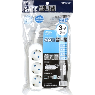 강원전자 넷메이트 SAFE 멀티탭 3구 접지 3m NM-SF330
