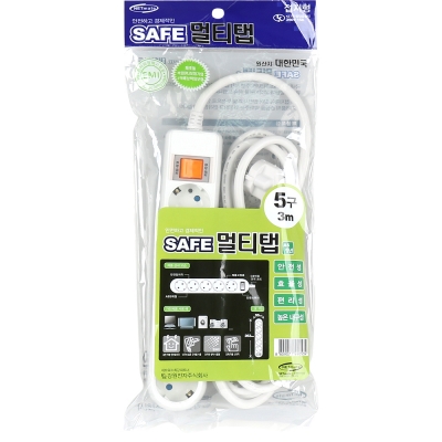 강원전자 넷메이트 SAFE 멀티탭 5구 접지 3m NM-SF530