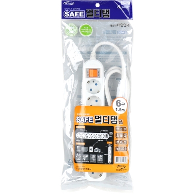 강원전자 넷메이트 SAFE 멀티탭 6구 접지 1.5m NM-SF615