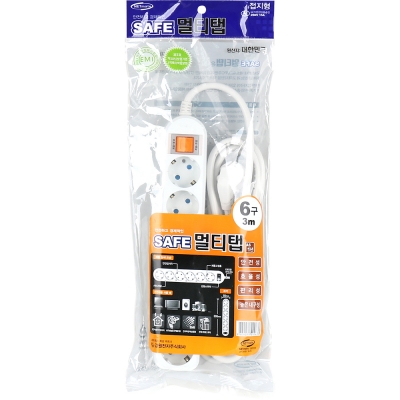 강원전자 넷메이트 SAFE 멀티탭 6구 접지 3m NM-SF630