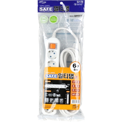 강원전자 넷메이트 SAFE 멀티탭 6구 접지 5m NM-SF650