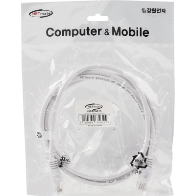 강원전자 넷메이트 CAT.6 UTP 랜 케이블 1.5m (화이트) NM-TC6015