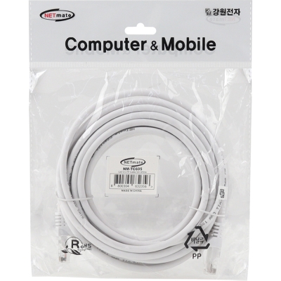강원전자 넷메이트 CAT.6 UTP 랜 케이블 5m (화이트) NM-TC605