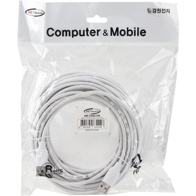 강원전자 넷메이트 USB2.0 AM-AM 케이블 10m (화이트/24AWG) NM-TUA2100
